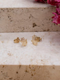 IBB filigree Hamsa hand stud earrings 9ct gold (British brand)