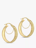 IBB 9ct gold double hoop creole earrings, UK version