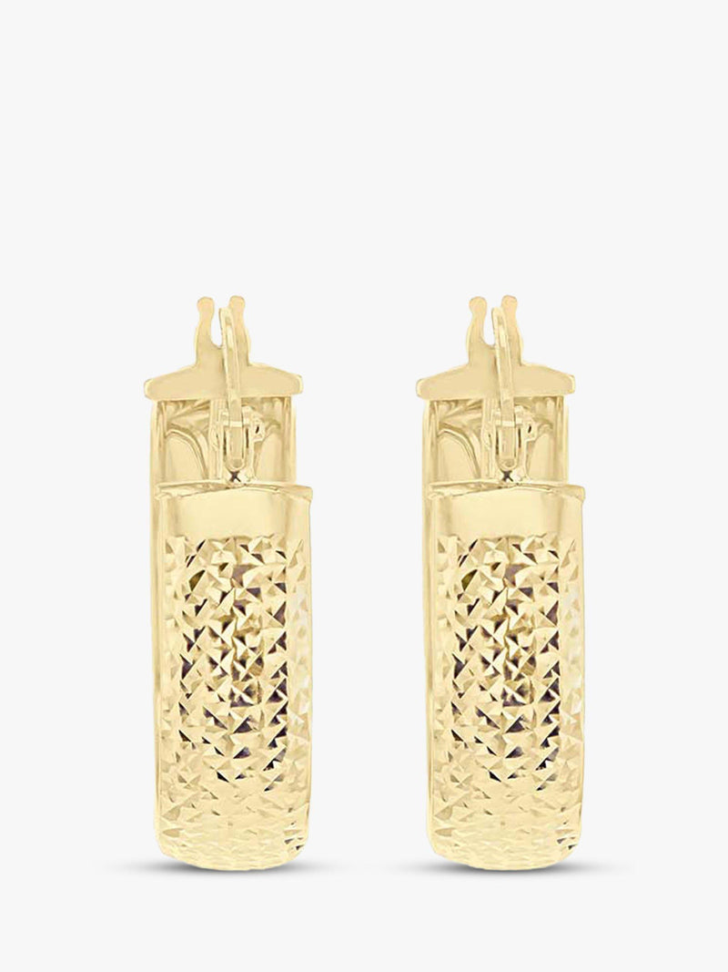IBB 9ct gold double hoop creole earrings, UK version