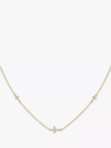 John Lewis IBB 9ct Gold Cubic Zirconia Triple Cross Chain Necklace- Buy online at McGrocer