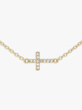 IBB 9ct gold cubic zirconia triple cross chain necklace - British product