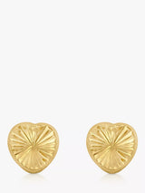 John Lewis IBB 9ct Gold Diamond Cut Heart Stud Earrings- Buy online at McGrocer
