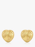 IBB 9ct gold diamond cut heart stud earrings, UK version
