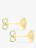 IBB 9ct gold diamond cut heart stud earrings, UK version