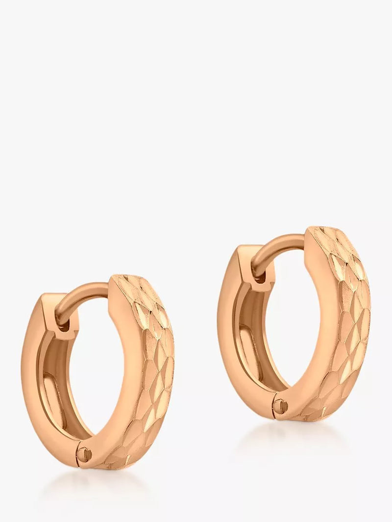 IBB 9ct gold diamond cut creole hoop earrings, imported from the UK