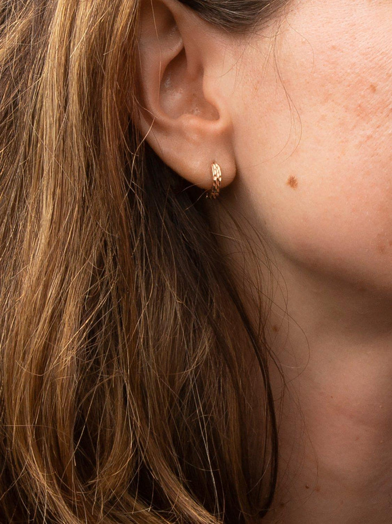 IBB 9ct gold diamond cut creole hoop earrings, imported from the UK