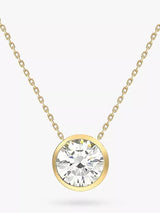 John Lewis IBB 9ct Gold Cubic Zirconia Slider Pendant Necklace- Buy online at McGrocer
