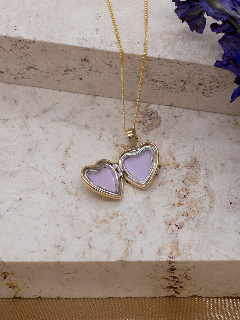 IBB 9ct gold St Christopher heart locket pendant necklace 46cm (British brand)