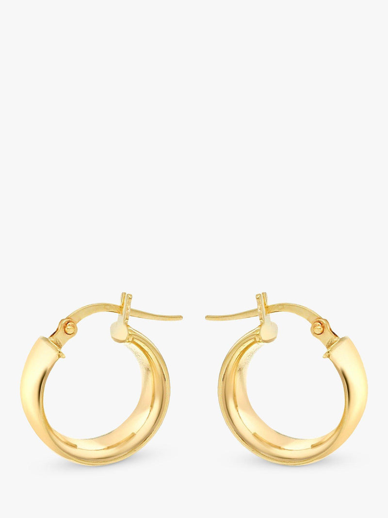 IBB 9ct gold wide creole hoop earrings, imported from the UK