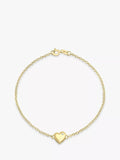 IBB 9ct gold diamond heart bracelet 19cm (British brand)