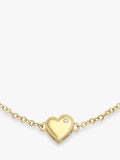 IBB 9ct gold diamond heart bracelet 19cm (British brand)