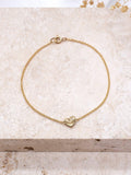 IBB 9ct gold diamond heart bracelet 19cm (British brand)