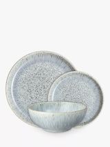 John Lewis Denby Halo Speckle Stoneware Coupe Dinnerware Set, 12 Piece, Grey- Buy online at McGrocer