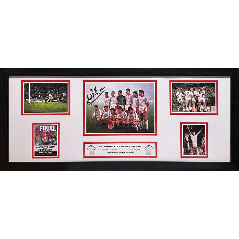 Allstarsignings Mark Hughes signed storyboard Man United 76x30 cm, UK version
