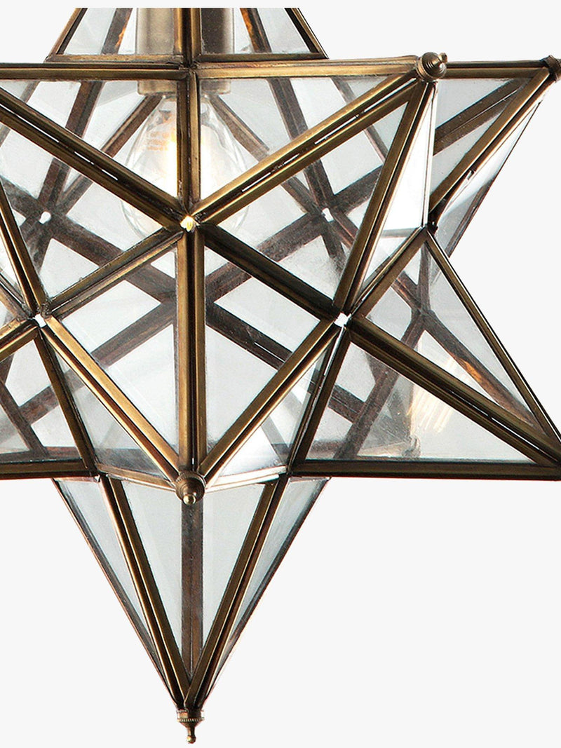 Där Ilario Star small ceiling light antique brass, imported from the UK