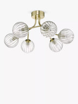 John Lewis Där Yiska Ribbed Glass Semi Flush Ceiling Light- Buy online at McGrocer