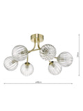Där Yiska ribbed glass semi flush ceiling light - British product