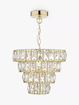 John Lewis Där Cerys Crystal Chandelier Ceiling Light in Gold- Buy online at McGrocer
