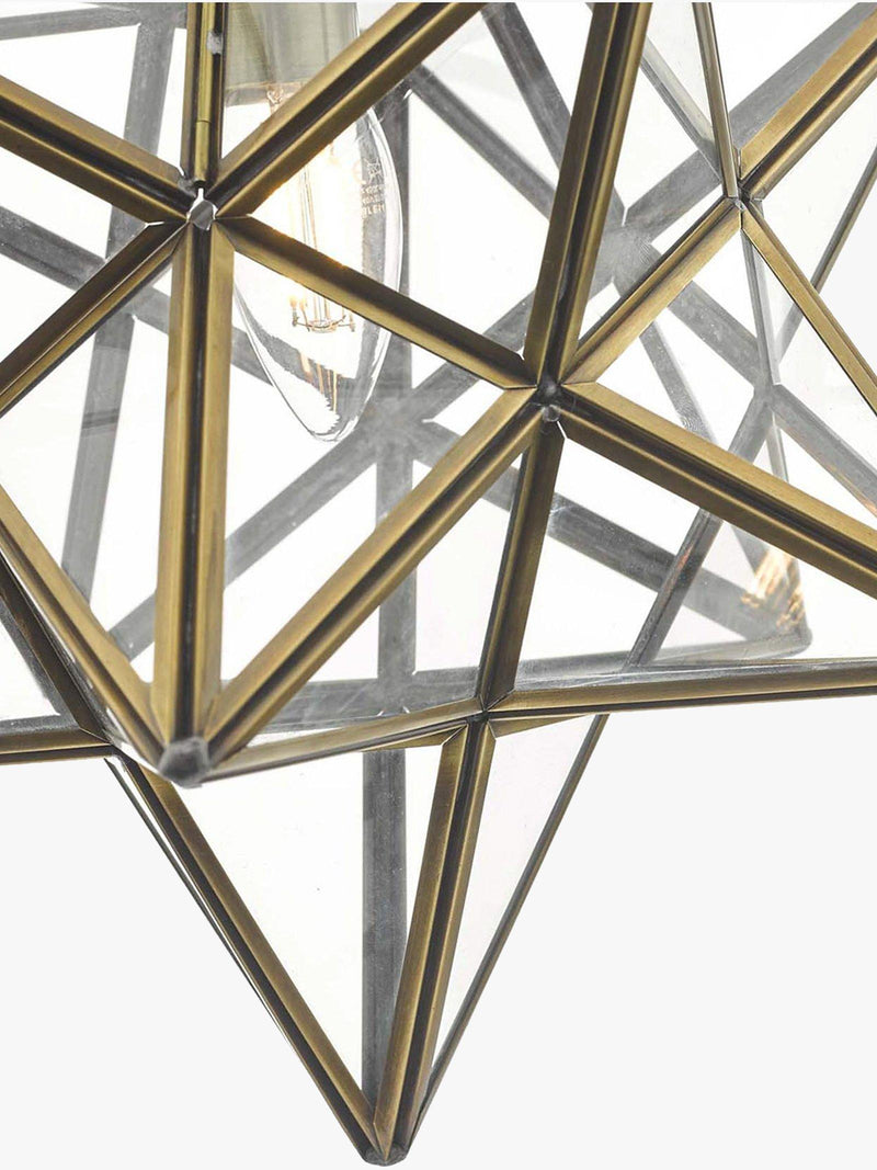 Där Ilario Star large ceiling light antique brass, UK version