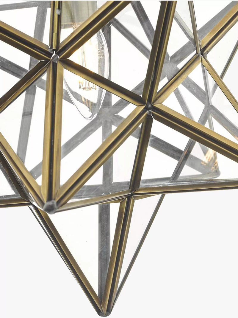 Där Ilario Star large ceiling light antique brass, UK version
