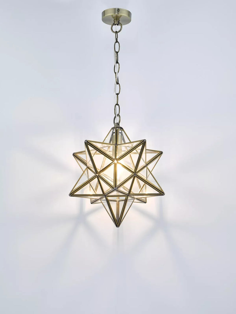 Där Ilario Star large ceiling light antique brass, UK version