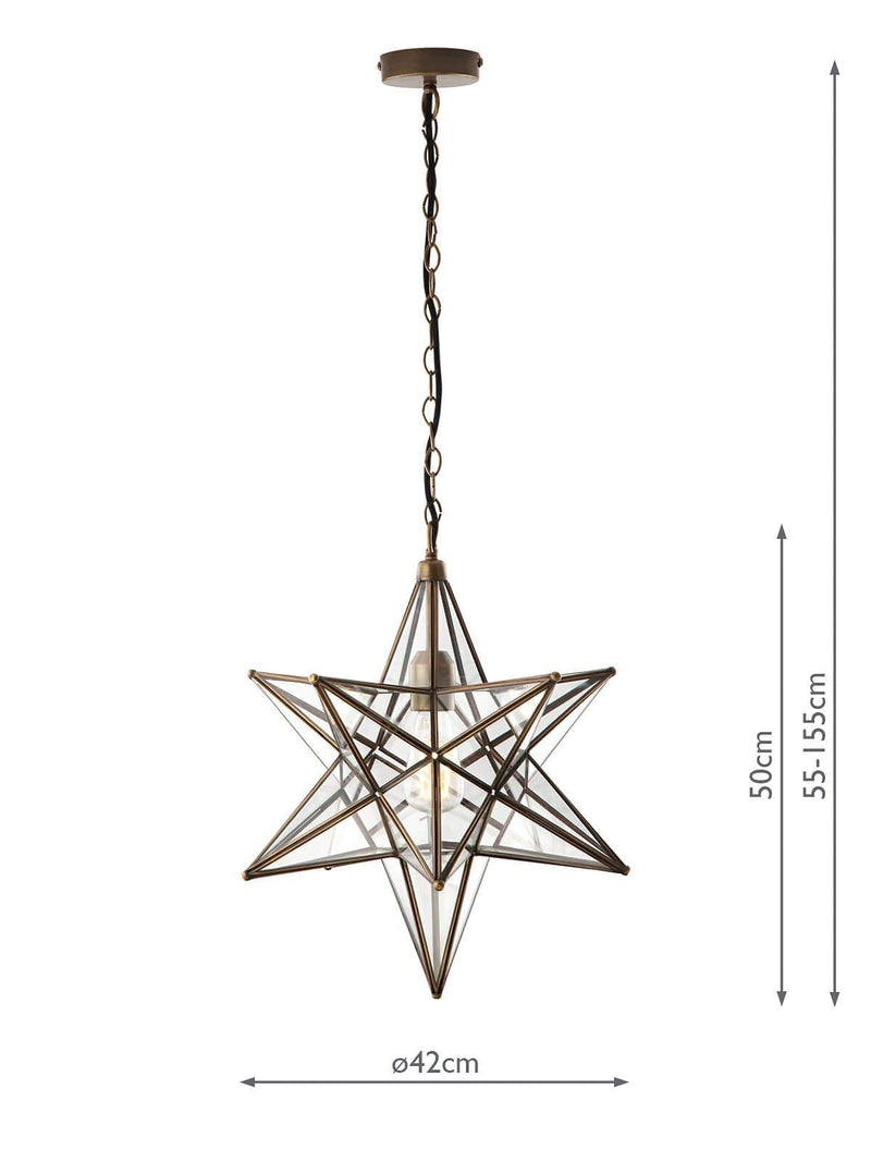 Där Ilario Star large ceiling light antique brass, UK version