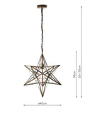 Där Ilario Star large ceiling light antique brass, UK version