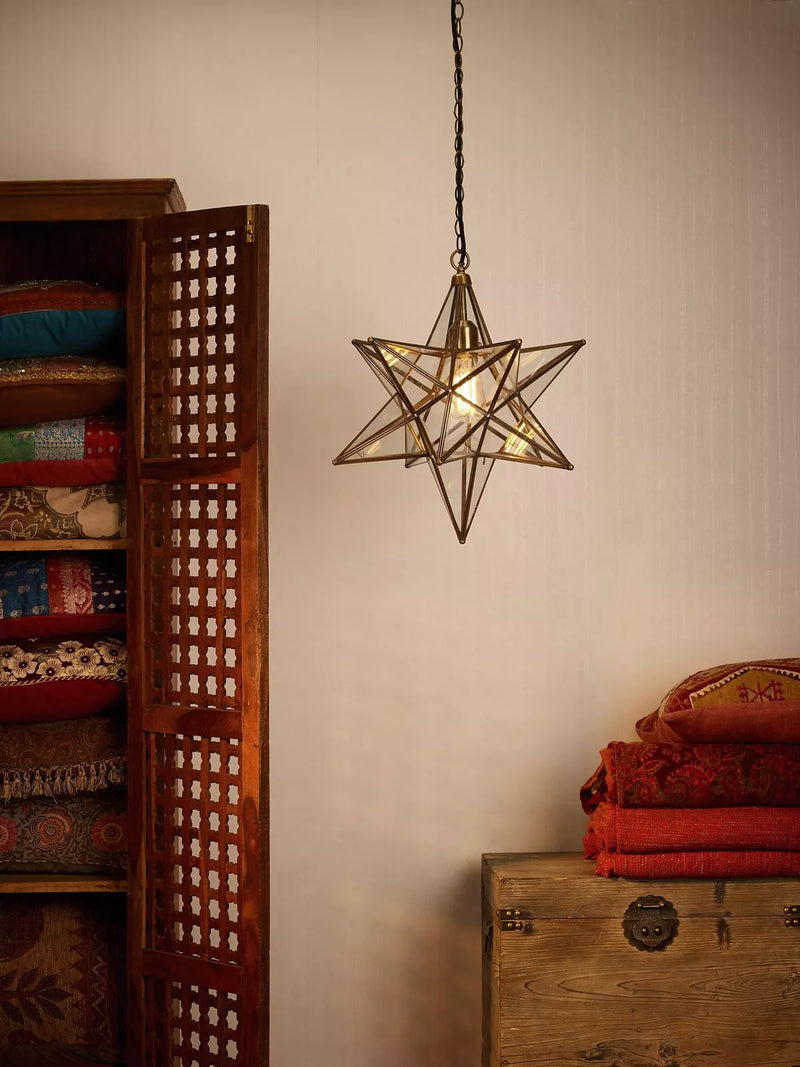 Där Ilario Star large ceiling light antique brass, UK version