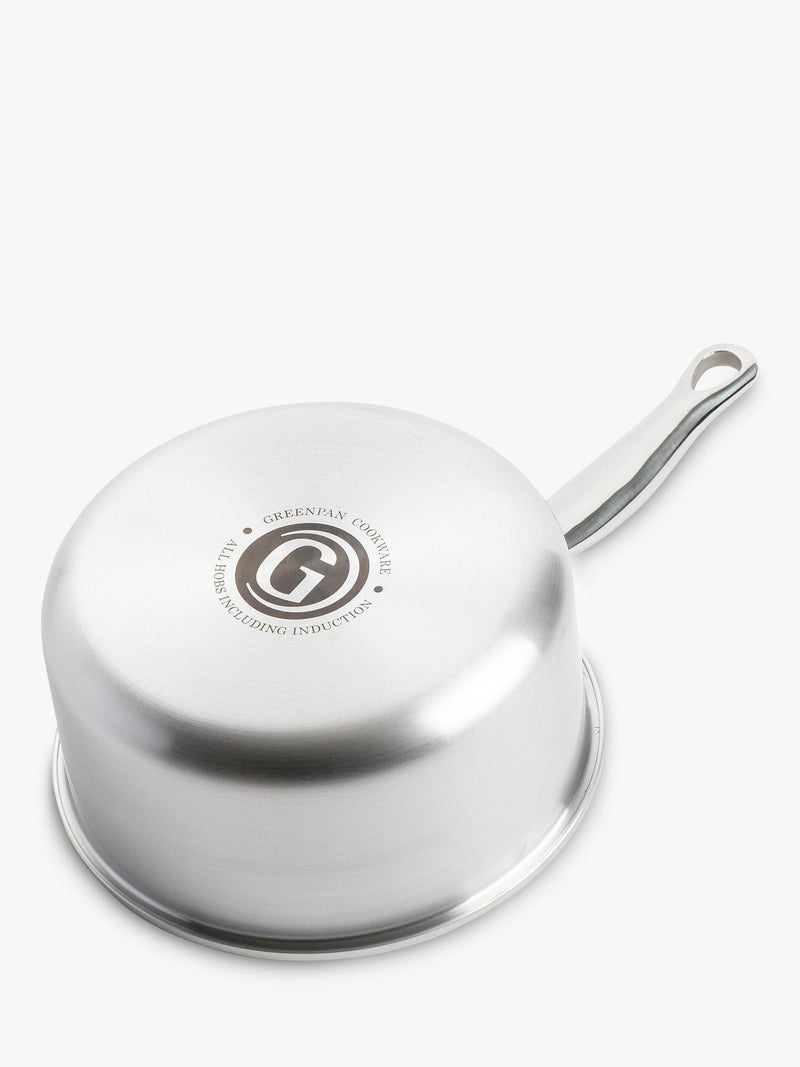 GreenPan Premiere 3-piece stainless steel saucepan set, UK version
