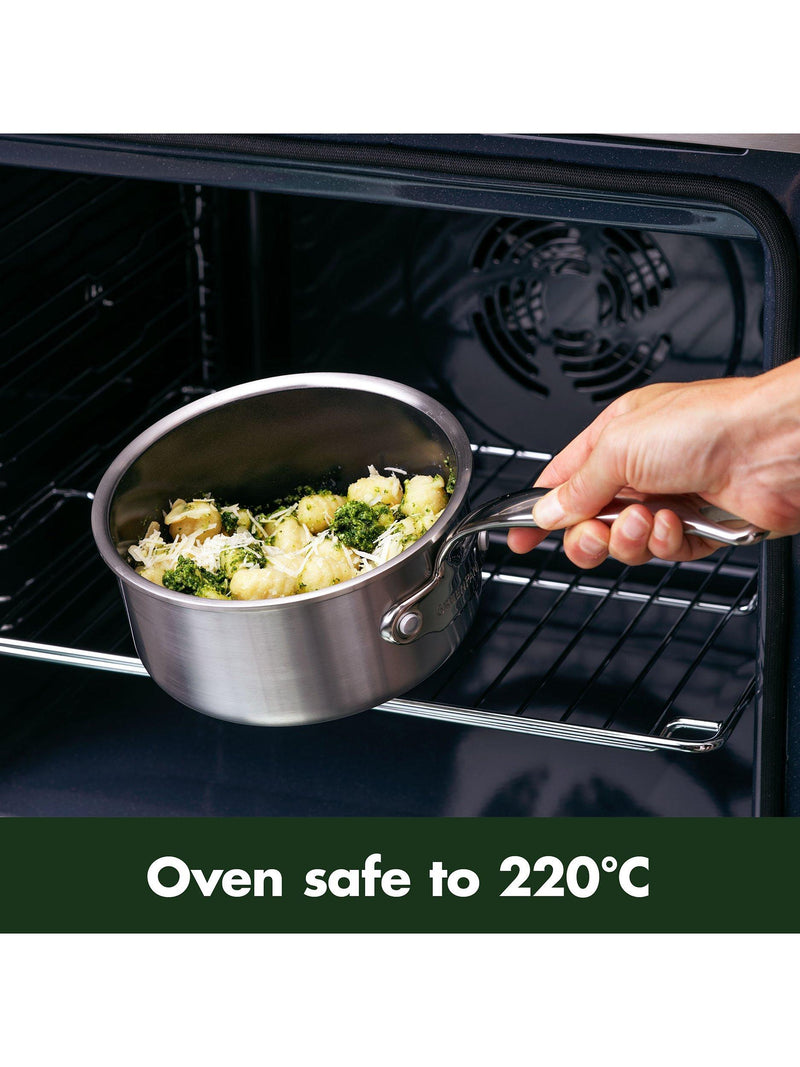 GreenPan Premiere 3-piece stainless steel saucepan set, UK version
