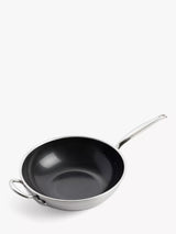 John Lewis GreenPan Premiere Stainless Steel Ceramic Non-Stick Wok, 30cm- Buy online at McGrocer