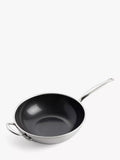 GreenPan Premiere stainless steel ceramic non-stick wok 30cm, imported from the UK