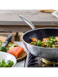 GreenPan Premiere stainless steel ceramic non-stick wok 30cm, imported from the UK