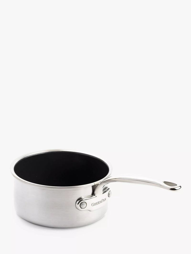 GreenPan Premiere stainless steel ceramic non-stick milk pan 16cm, UK version