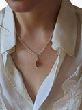 Be-Jewelled marquise Baltic amber pendant necklace (British brand)