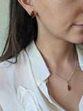 Be-Jewelled marquise Baltic amber pendant necklace (British brand)