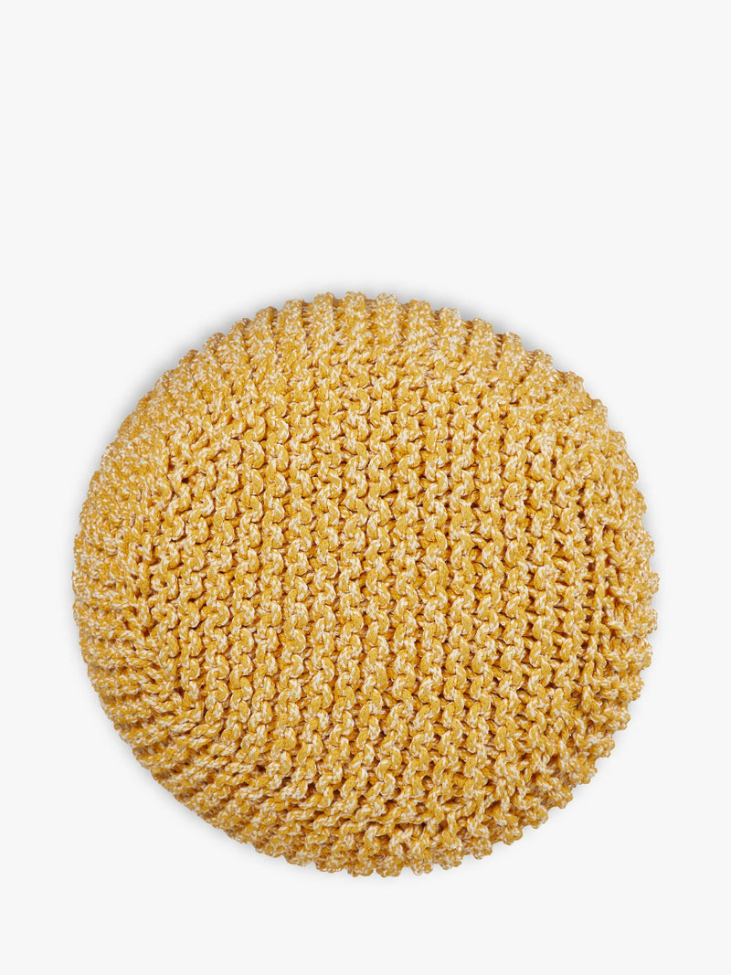 John Lewis chunky knitted pouffe 50cm cotton cover, imported from the UK