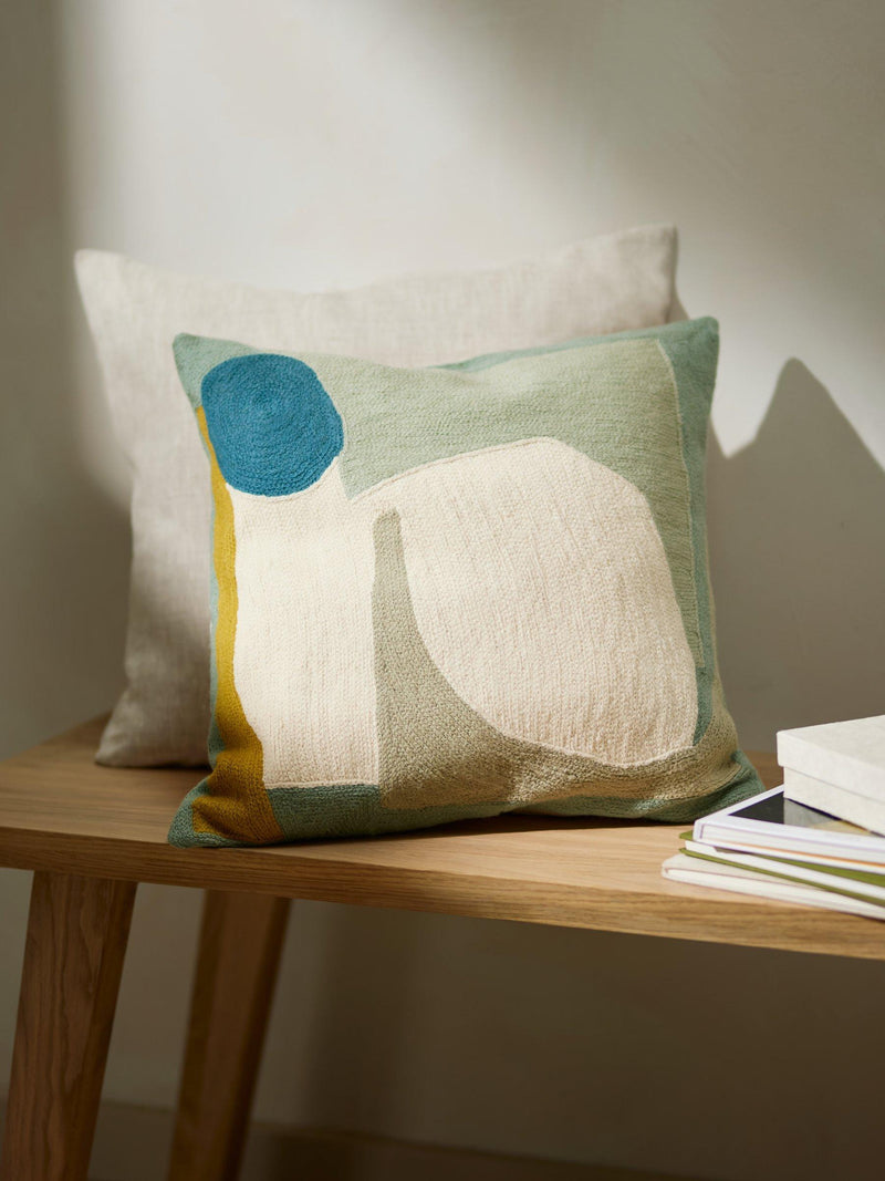 John Lewis Collage Curve Cushion Multi 45x45cm, imported from the UK