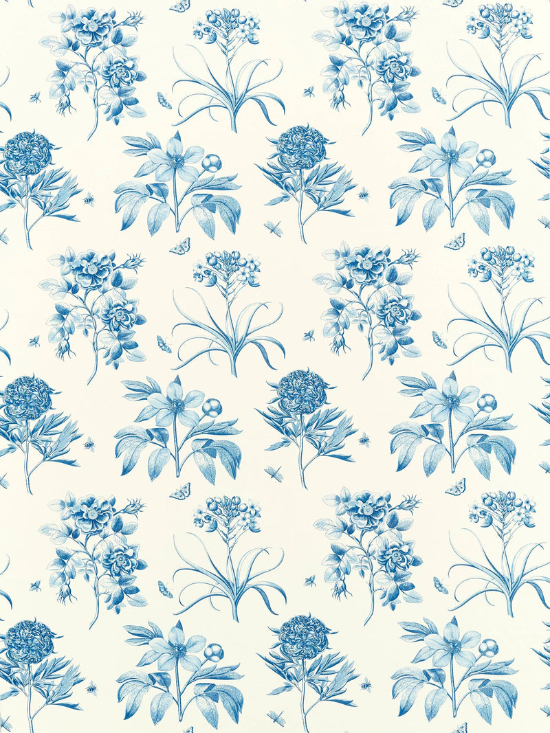 Sanderson Etches & Roses floral furnishing fabric, imported from the UK