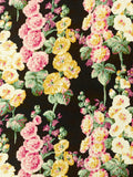 Sanderson Hollyhocks furnishing fabric vintage floral design, imported from the UK