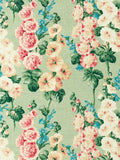 Sanderson Hollyhocks furnishing fabric vintage floral design, imported from the UK
