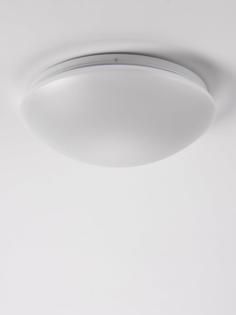 John Lewis Saint LED flush bathroom ceiling light white H10x31cm (British brand)