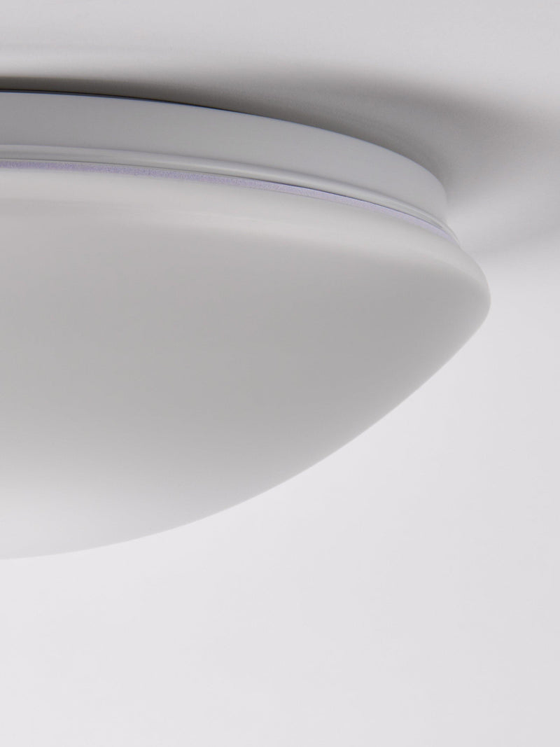 John Lewis Saint LED flush bathroom ceiling light white H10x31cm (British brand)