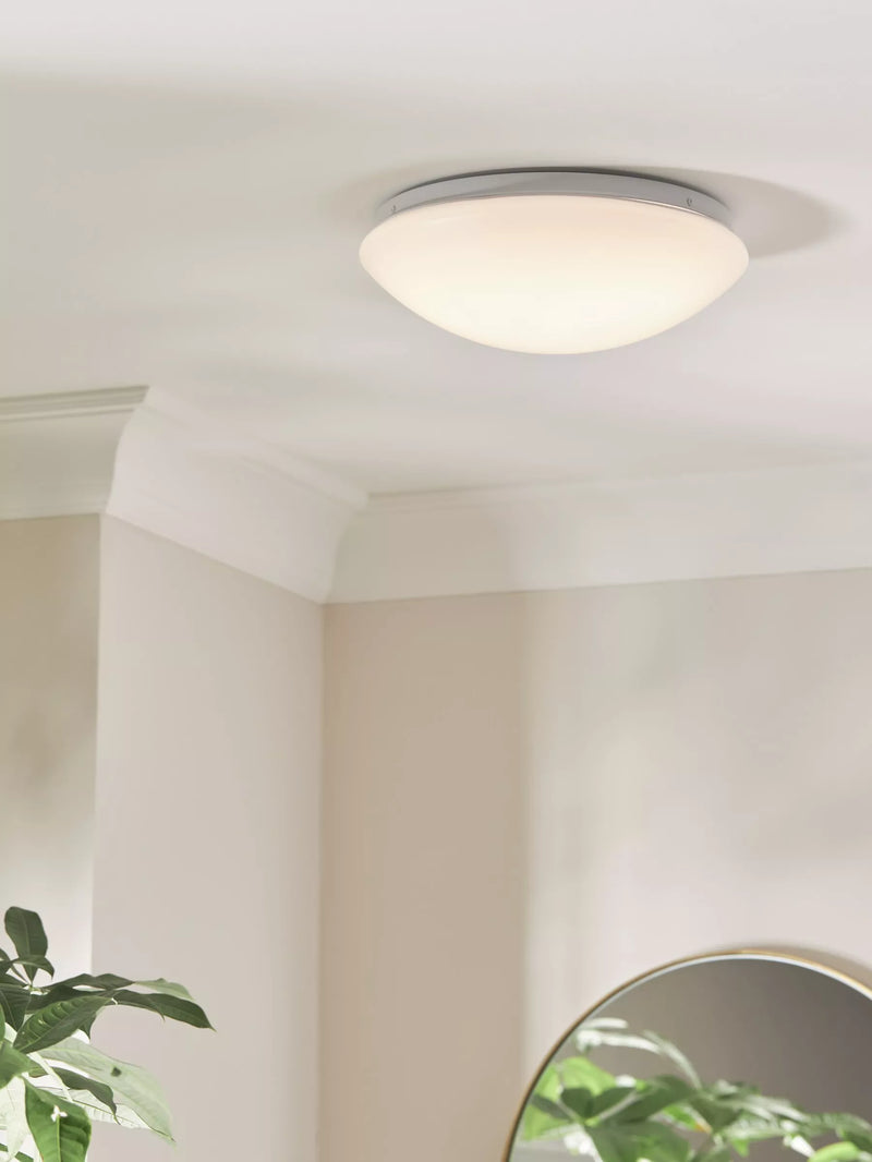 John Lewis Saint LED flush bathroom ceiling light white H10x31cm (British brand)