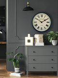 Lascelles personalised wall clock Roman numerals 50cm black, imported from the UK