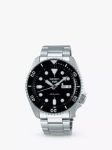 John Lewis Seiko SRPD55K1 Men's 5 Sports Automatic Day Date Watch, Silver/Black- Buy online at McGrocer