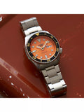 Seiko SRPD59K1 men's automatic watch orange dial stainless steel, UK version