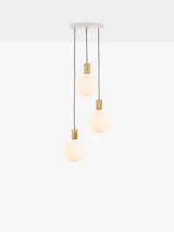 John Lewis Tala Oak Triple Pendant Cluster Ceiling Light with Sphere IV LED Globe Bulbs- Buy online at McGrocer