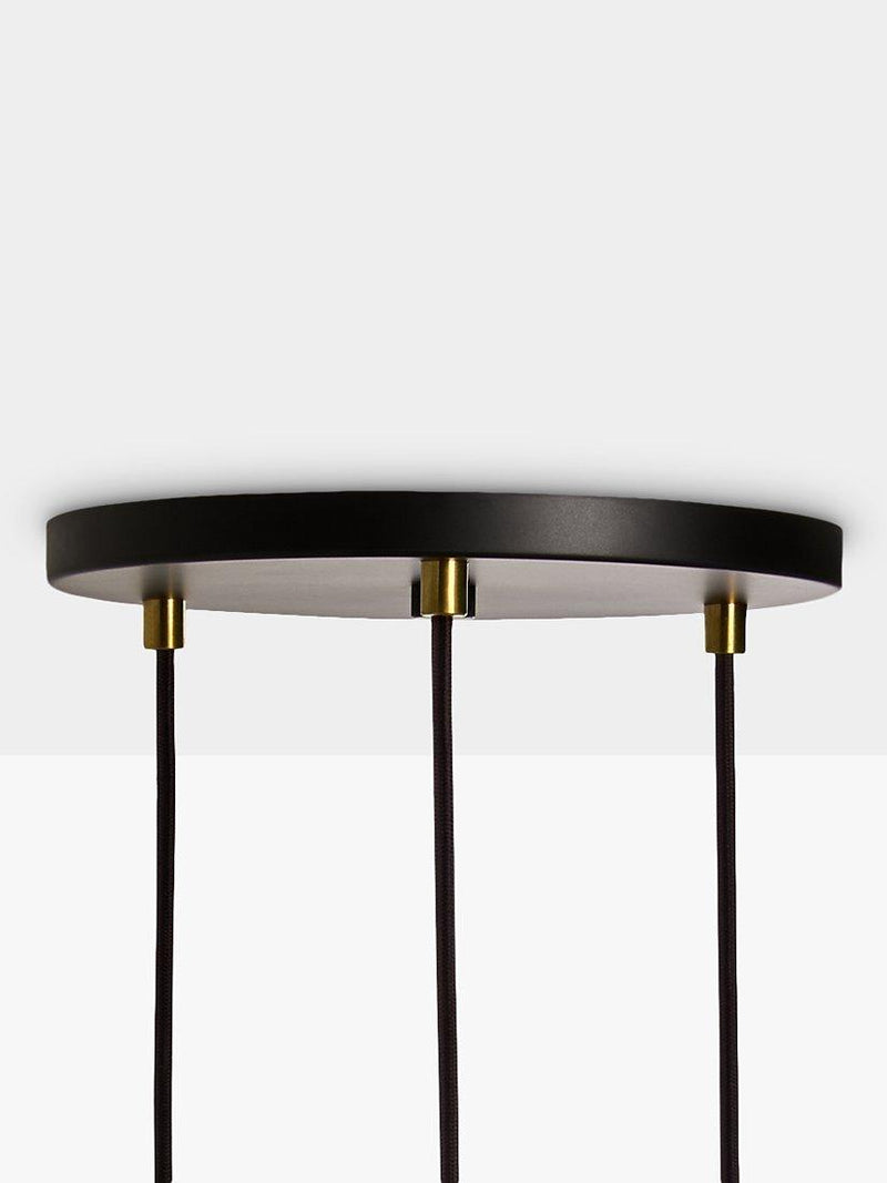 Tala brass triple pendant light with Voronoi II bulbs - British product