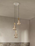 Tala oak pendant cluster ceiling light with three dimmable LED bulbs - British product